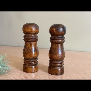 Vintage Wood Salt and Pepper Shakers